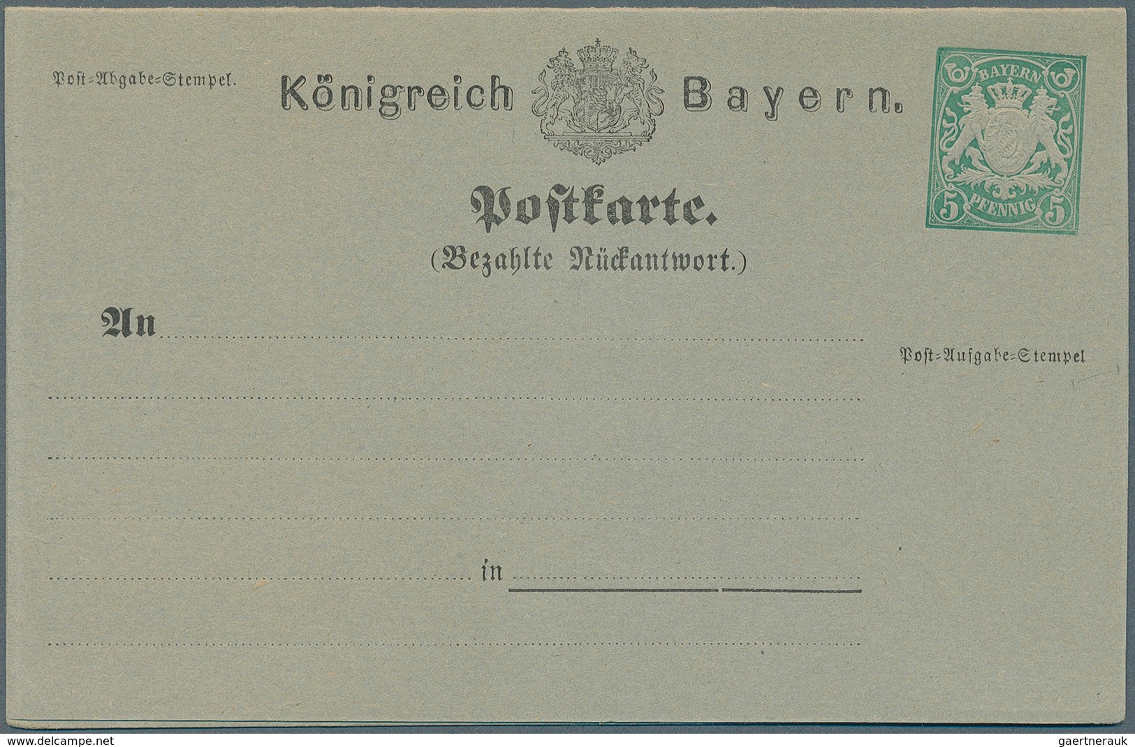 31227 Bayern - Ganzsachen: 1873/1919. Sammlung Von 88 Besseren, Ungebrauchten POSTKARTEN Ab Der 1. Nummer. - Autres & Non Classés