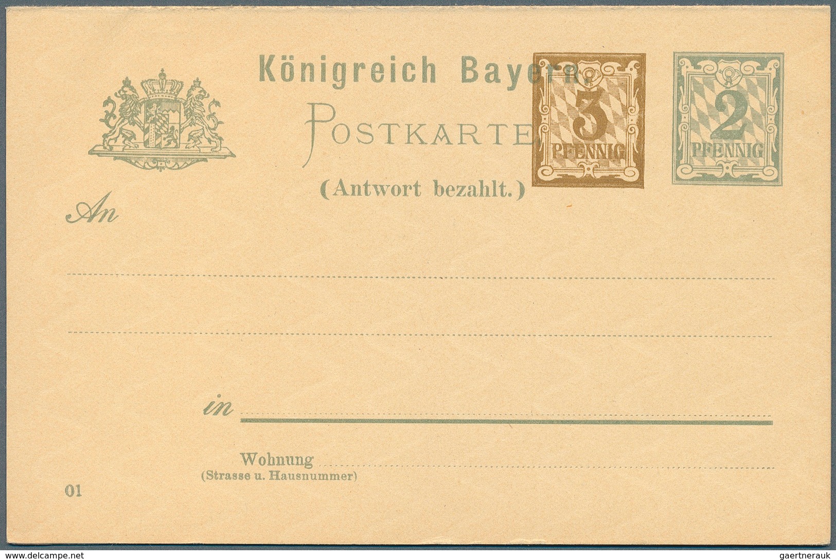 31227 Bayern - Ganzsachen: 1873/1919. Sammlung von 88 besseren, ungebrauchten POSTKARTEN ab der 1. Nummer.