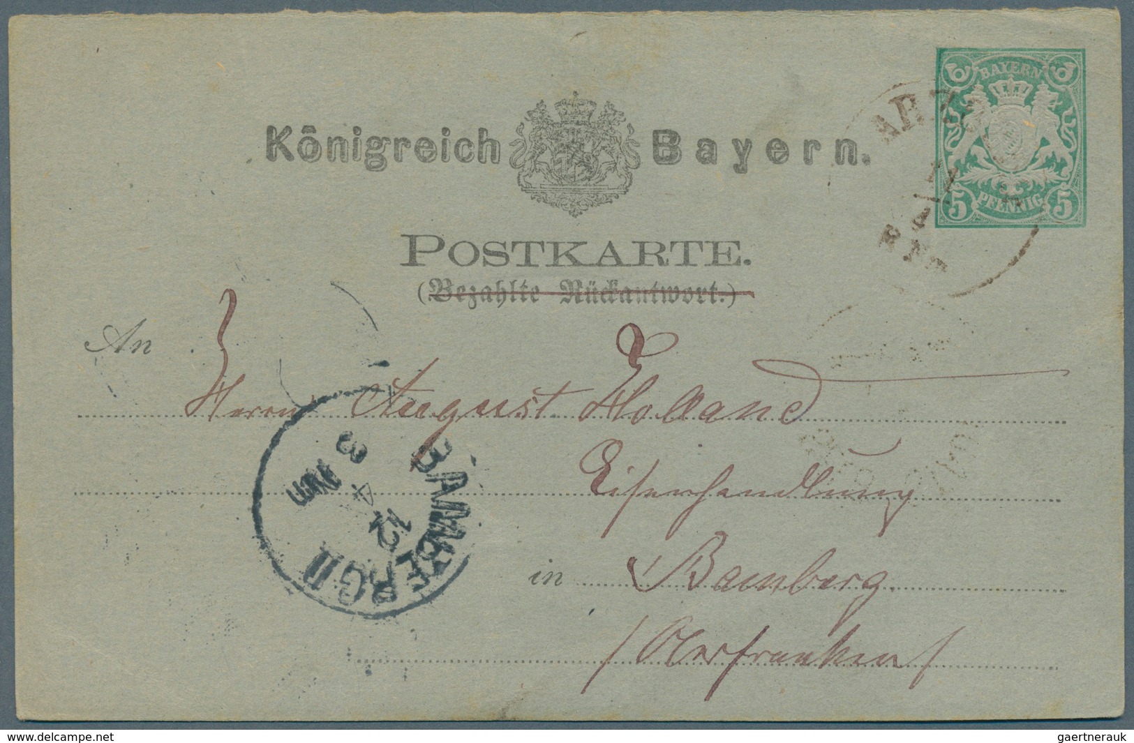 31229 Bayern - Ganzsachen: 1873/1903. Nette Sammlung Von 35 Gebrauchten Postkarten. Dabei Sind Viele Gute - Autres & Non Classés