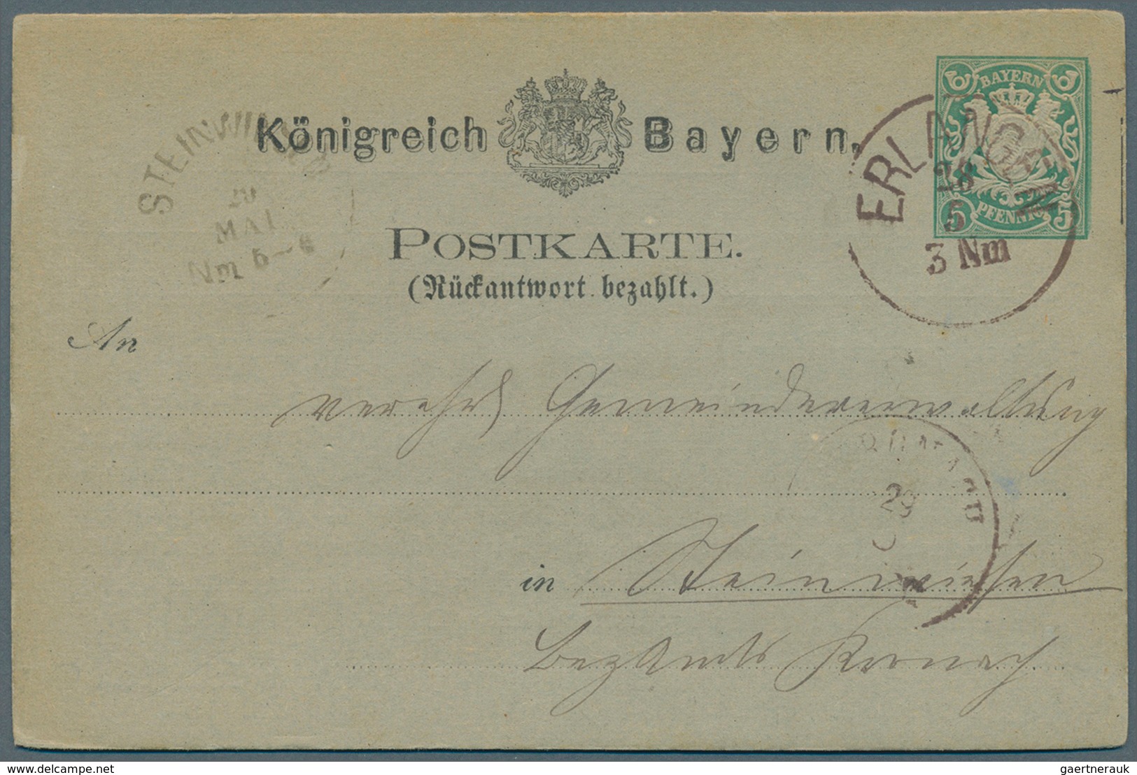 31229 Bayern - Ganzsachen: 1873/1903. Nette Sammlung von 35 gebrauchten Postkarten. Dabei sind viele gute