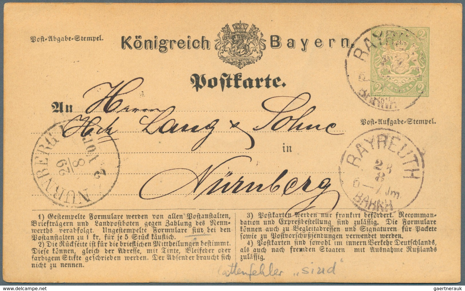 31229 Bayern - Ganzsachen: 1873/1903. Nette Sammlung von 35 gebrauchten Postkarten. Dabei sind viele gute