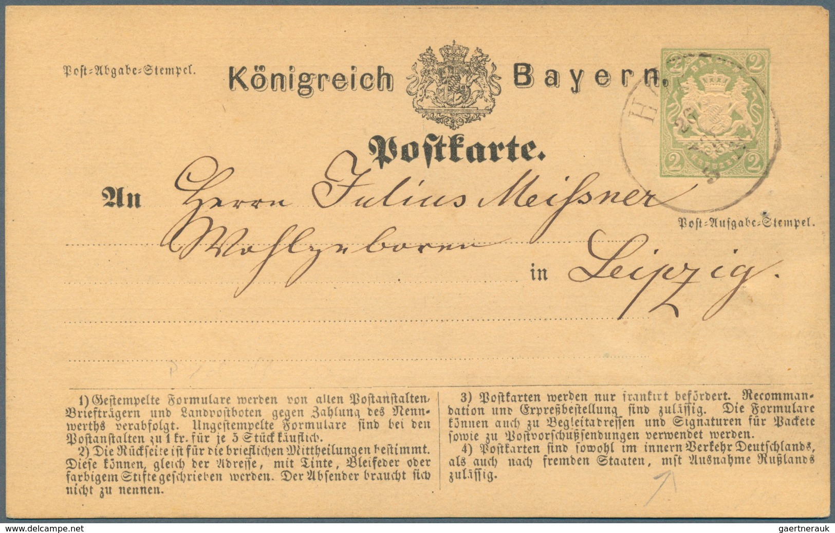 31229 Bayern - Ganzsachen: 1873/1903. Nette Sammlung von 35 gebrauchten Postkarten. Dabei sind viele gute