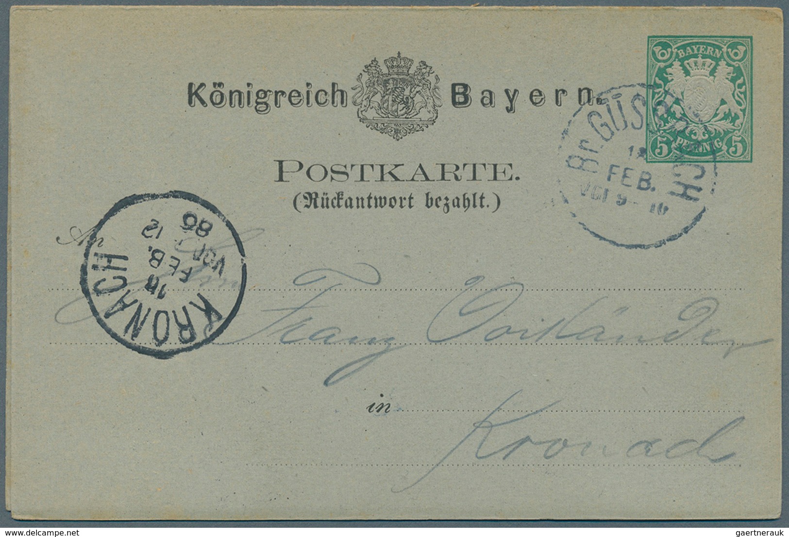 31229 Bayern - Ganzsachen: 1873/1903. Nette Sammlung von 35 gebrauchten Postkarten. Dabei sind viele gute