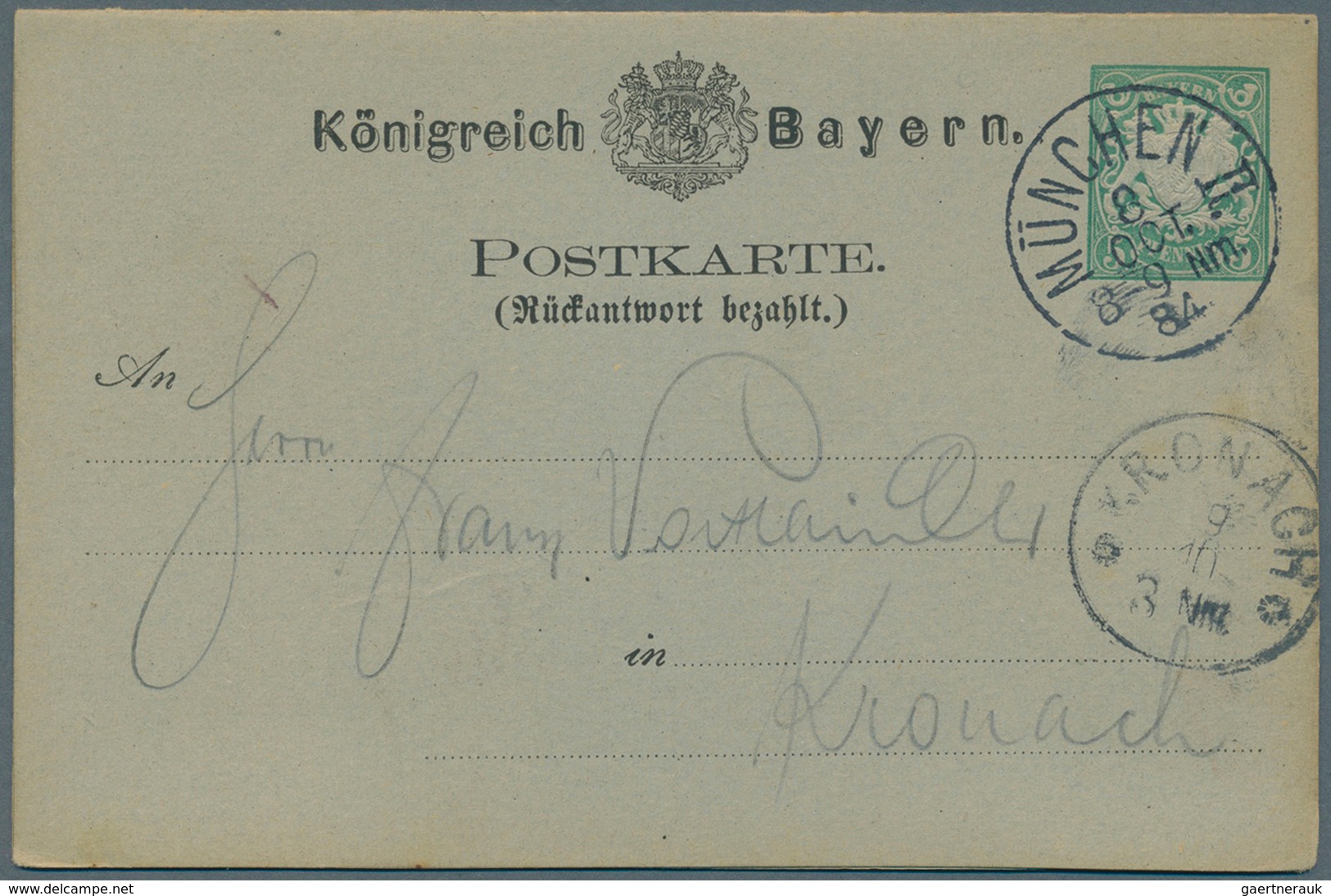 31230 Bayern - Ganzsachen: 1873/1902. Sammlung Von 21 Gebrauchten Postkarten Mit Vielen Guten Stücken, Wie - Autres & Non Classés