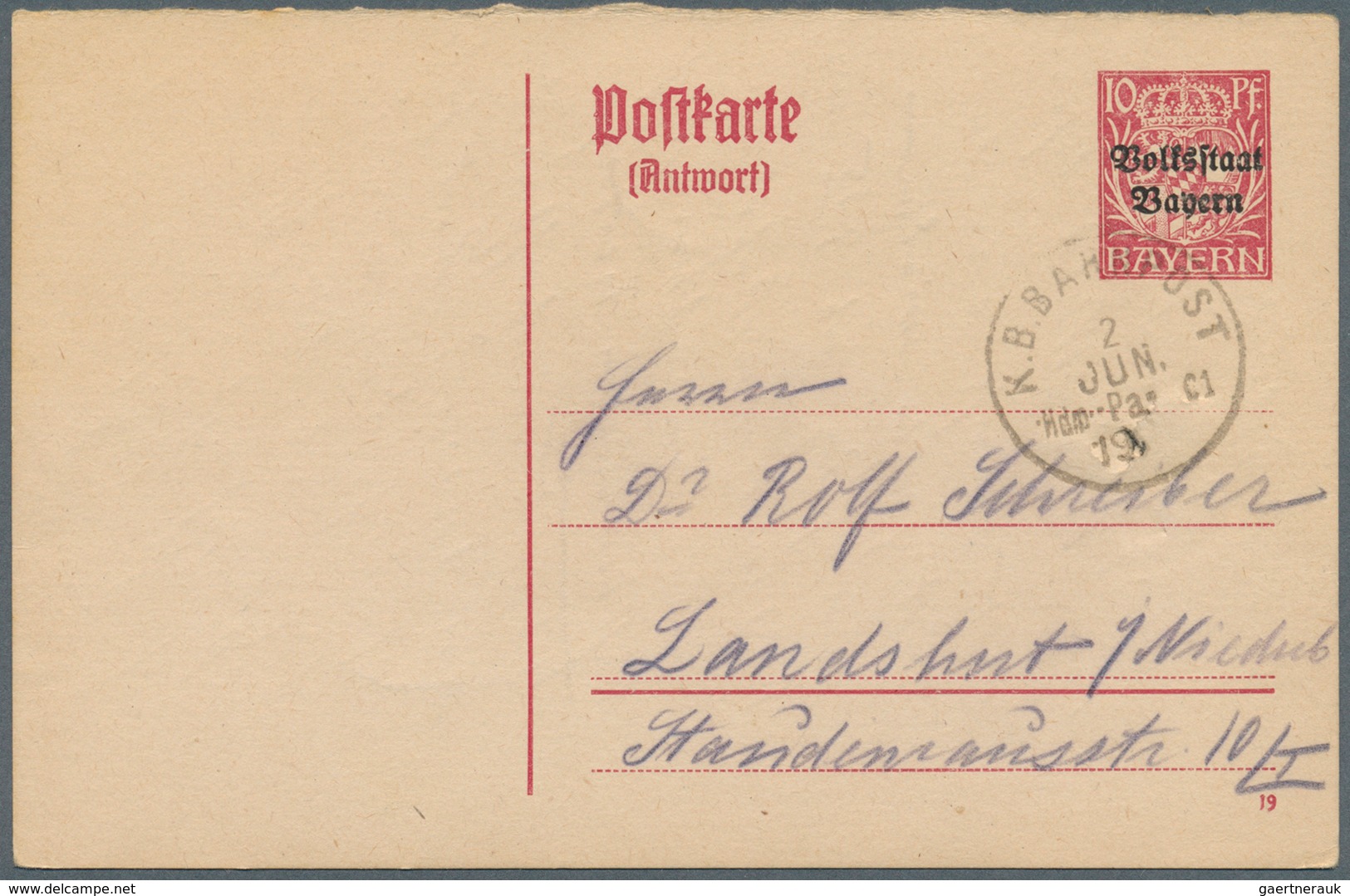 31233 Bayern - Ganzsachen: 1874/1920, unfangreicher Lagerbestand in 4 Kartons mit Karten, Doppelkarten, Um