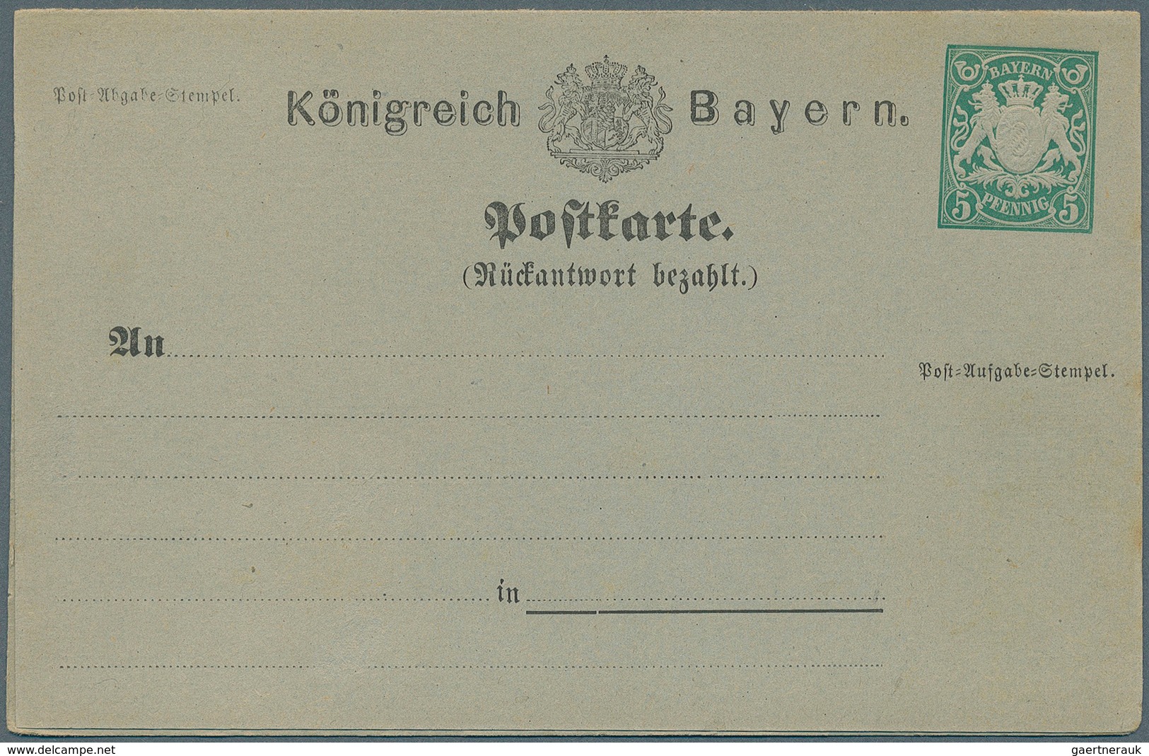 31234 Bayern - Ganzsachen: 1874/1919. Sammlung Von 70 Besseren, Ungebrauchten POSTKARTEN (inkl. 1 Umschlag - Autres & Non Classés