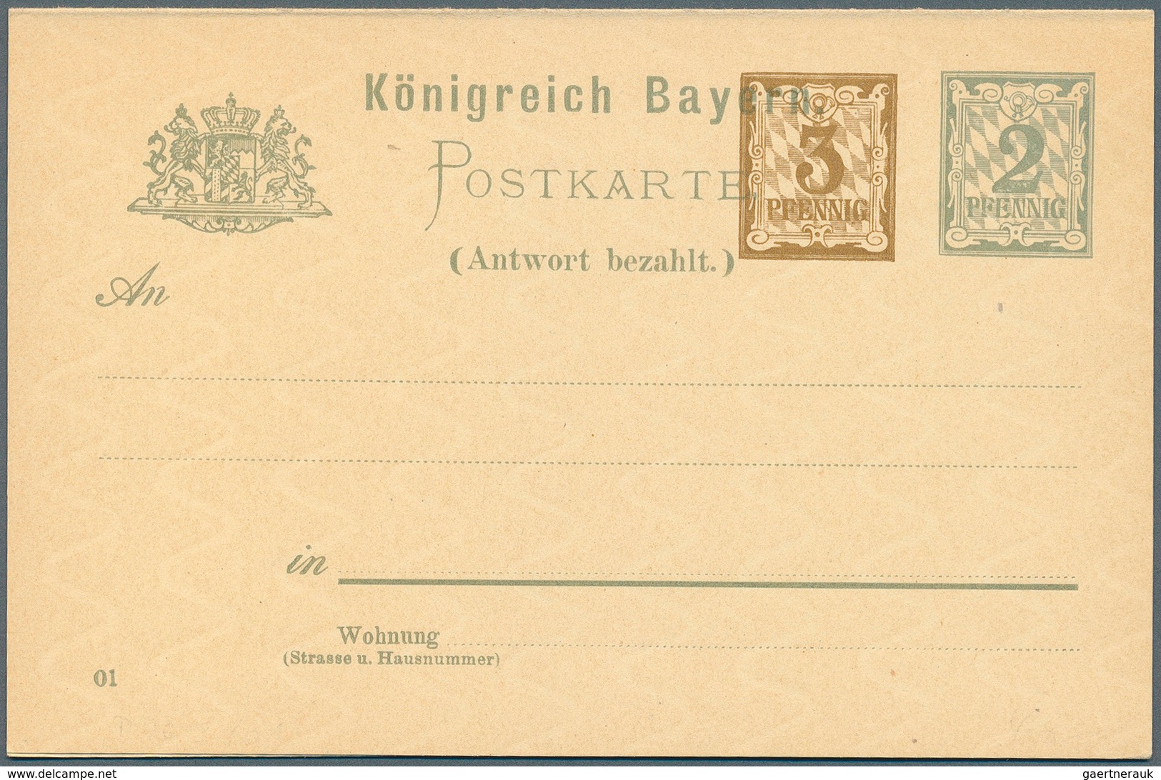 31234 Bayern - Ganzsachen: 1874/1919. Sammlung von 70 besseren, ungebrauchten POSTKARTEN (inkl. 1 Umschlag