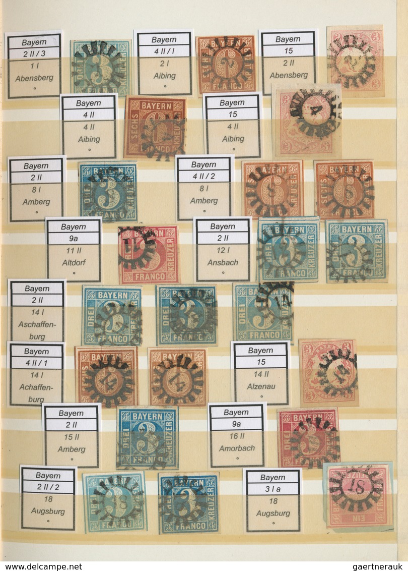 31239 Bayern - Geschlossene Mühlradstempel: 1850/1865 (ca.), Saubere Sammlung Von Ca. 240 GMR (plus Neun O - Sonstige & Ohne Zuordnung