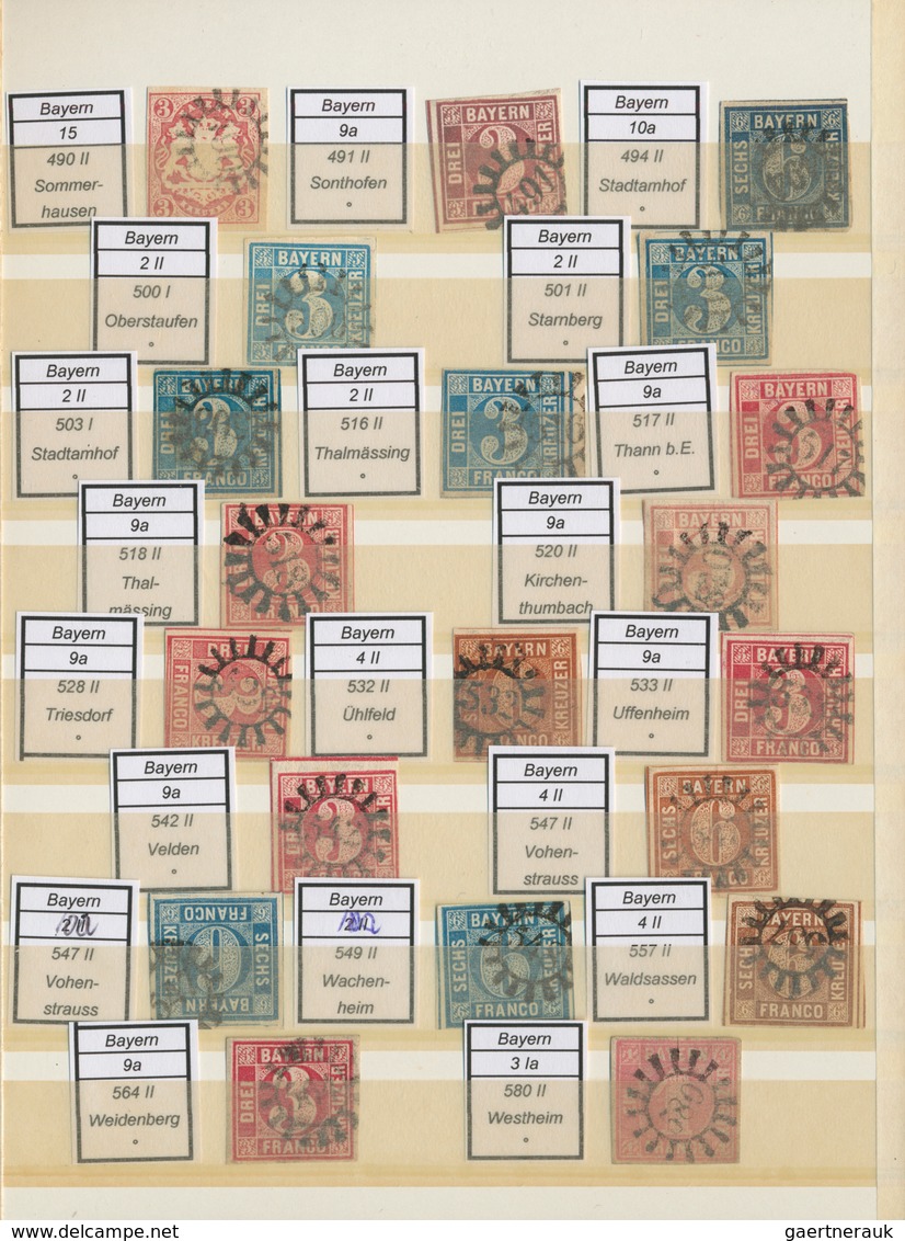31239 Bayern - Geschlossene Mühlradstempel: 1850/1865 (ca.), Saubere Sammlung Von Ca. 240 GMR (plus Neun O - Sonstige & Ohne Zuordnung