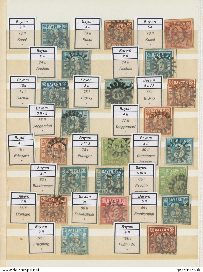 31239 Bayern - Geschlossene Mühlradstempel: 1850/1865 (ca.), saubere Sammlung von ca. 240 gMR (plus neun o
