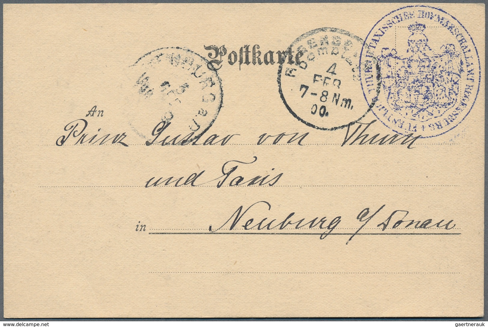 31243 Bayern - Besonderheiten: 1899/1905, Portofreiheiten Des Fürstenhauses Von Thurn Und Taxis In Form Vo - Andere & Zonder Classificatie