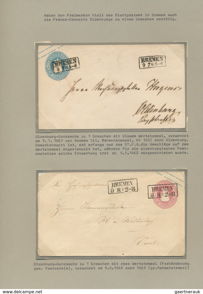 31253 Bremen - Marken Und Briefe: 1855/1867, Interessante Sammlung "Bremen-Stempel Auf Oldenburg-Marken" M - Bremen