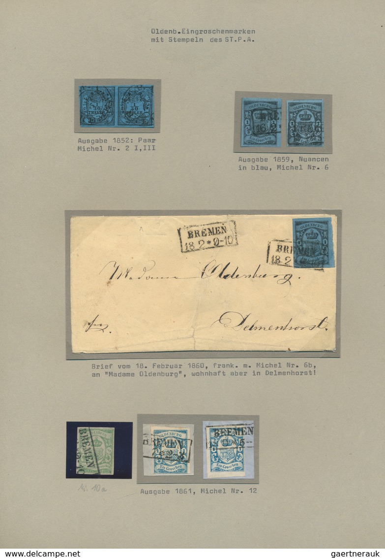 31253 Bremen - Marken Und Briefe: 1855/1867, Interessante Sammlung "Bremen-Stempel Auf Oldenburg-Marken" M - Bremen