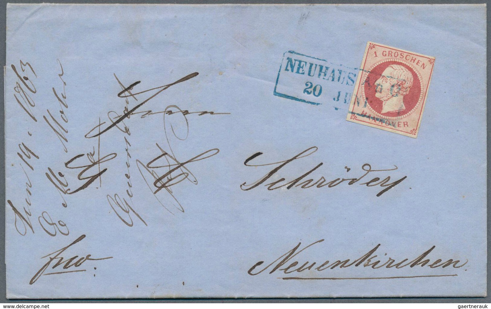 31269 Hannover - Stempel: 1819/1865, Stempel-Sammlung NEUHAUS A.d.O (10 Belege) Und ROTENBURG (10 Belege U - Hanover