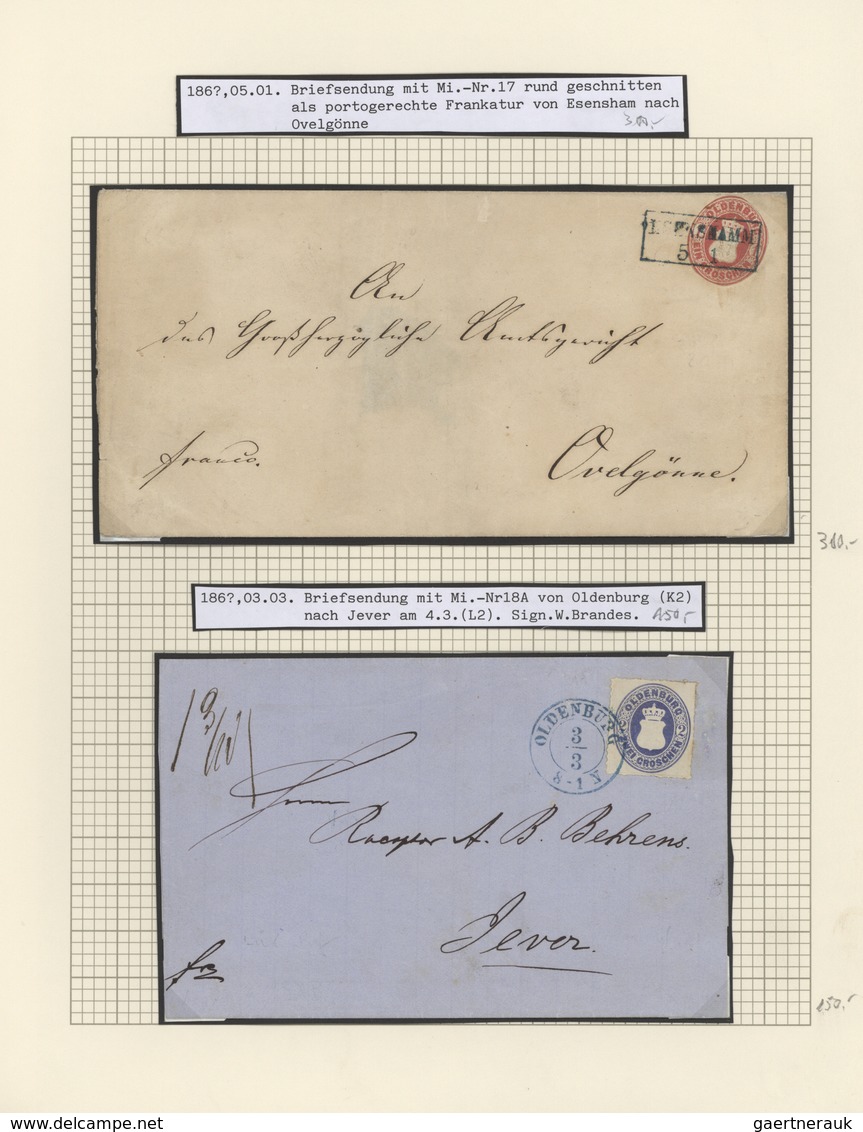 31282 Oldenburg - Marken Und Briefe: 1852/1867, Gestempelte Sammlung Mit Einigen Besseren Marken, Briefstü - Oldenburg
