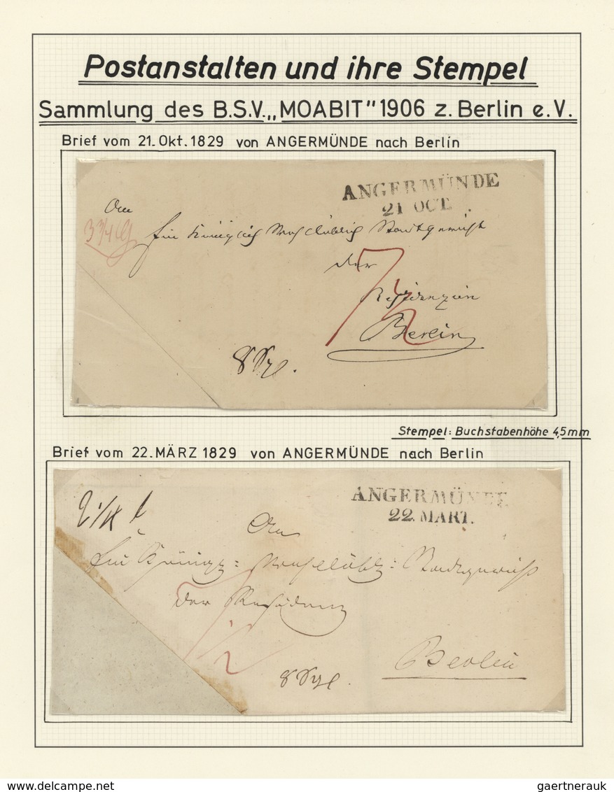 31288 Preußen - Vorphilatelie: 1817/1850, Sammlung Von 46 Vorphilabriefen Von Angermünde Bis Ziesar, Alle - [Voorlopers