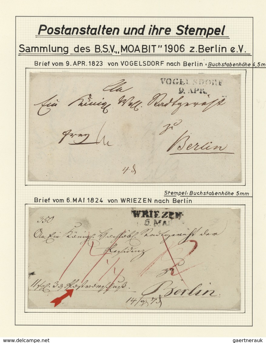 31288 Preußen - Vorphilatelie: 1817/1850, Sammlung Von 46 Vorphilabriefen Von Angermünde Bis Ziesar, Alle - Vorphilatelie