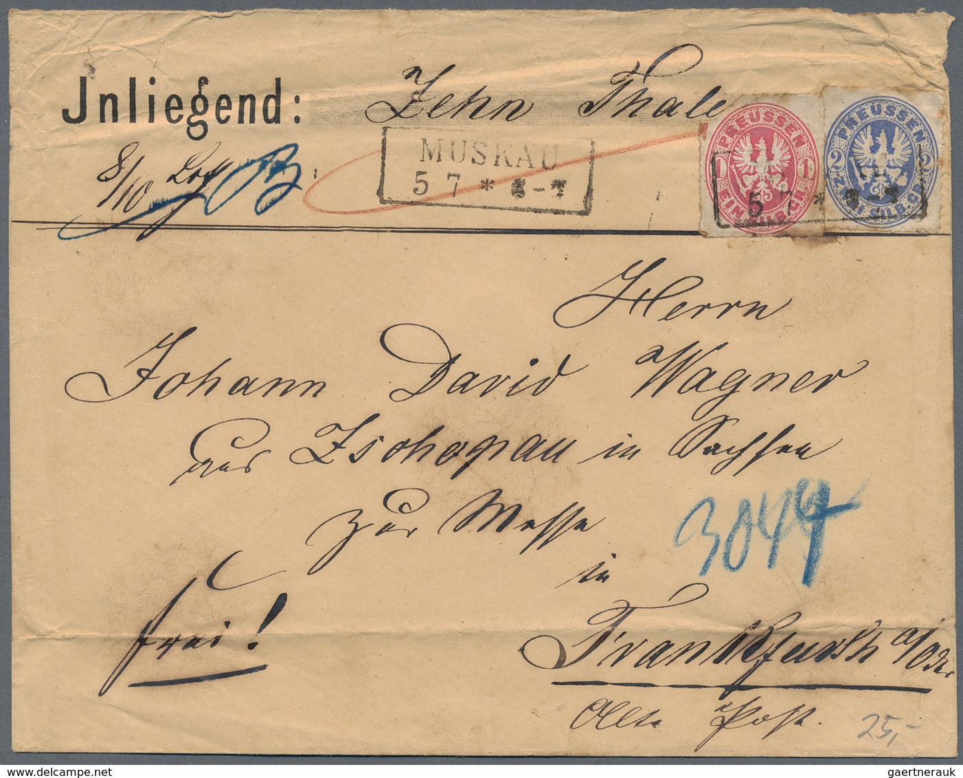 31294 Preußen - Marken Und Briefe: 1850/1868 (ca.), Konvolut Mit Ca. 80 Belegen, Dabei Mischfrankaturen, G - Andere & Zonder Classificatie