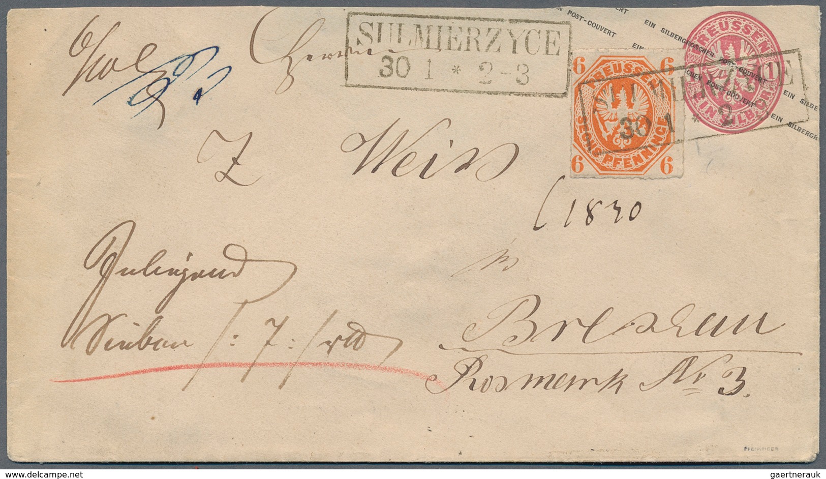 31294 Preußen - Marken Und Briefe: 1850/1868 (ca.), Konvolut Mit Ca. 80 Belegen, Dabei Mischfrankaturen, G - Sonstige & Ohne Zuordnung