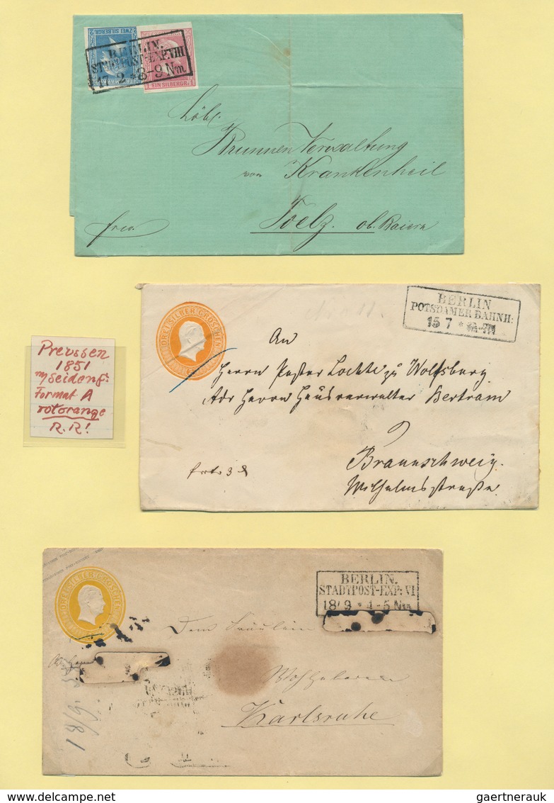 31297 Preußen - Marken Und Briefe: 1850/1867, Urige Sammlung Auf Albenblättern, Dabei Insbesondere Guter T - Sonstige & Ohne Zuordnung