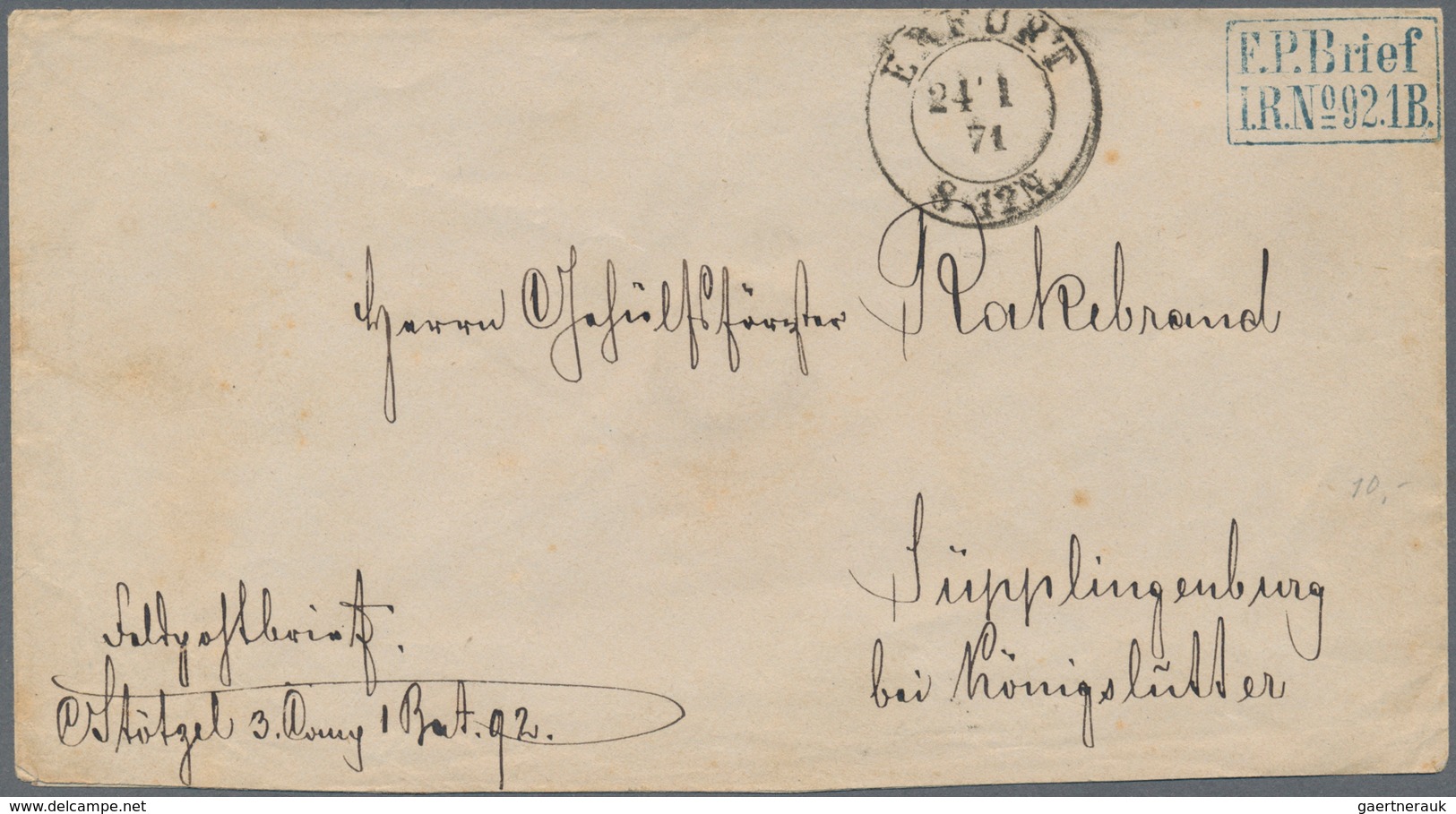31302 Preußen - Feldpost: 1870/1871 (ca.), DEUTSCH-FRANZ. KRIEG, herausragende Sammlung von ca. 155 Belege