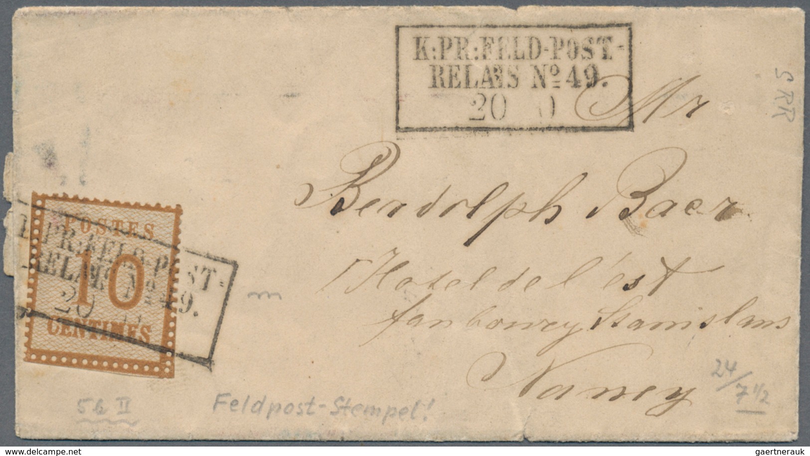 31302 Preußen - Feldpost: 1870/1871 (ca.), DEUTSCH-FRANZ. KRIEG, herausragende Sammlung von ca. 155 Belege