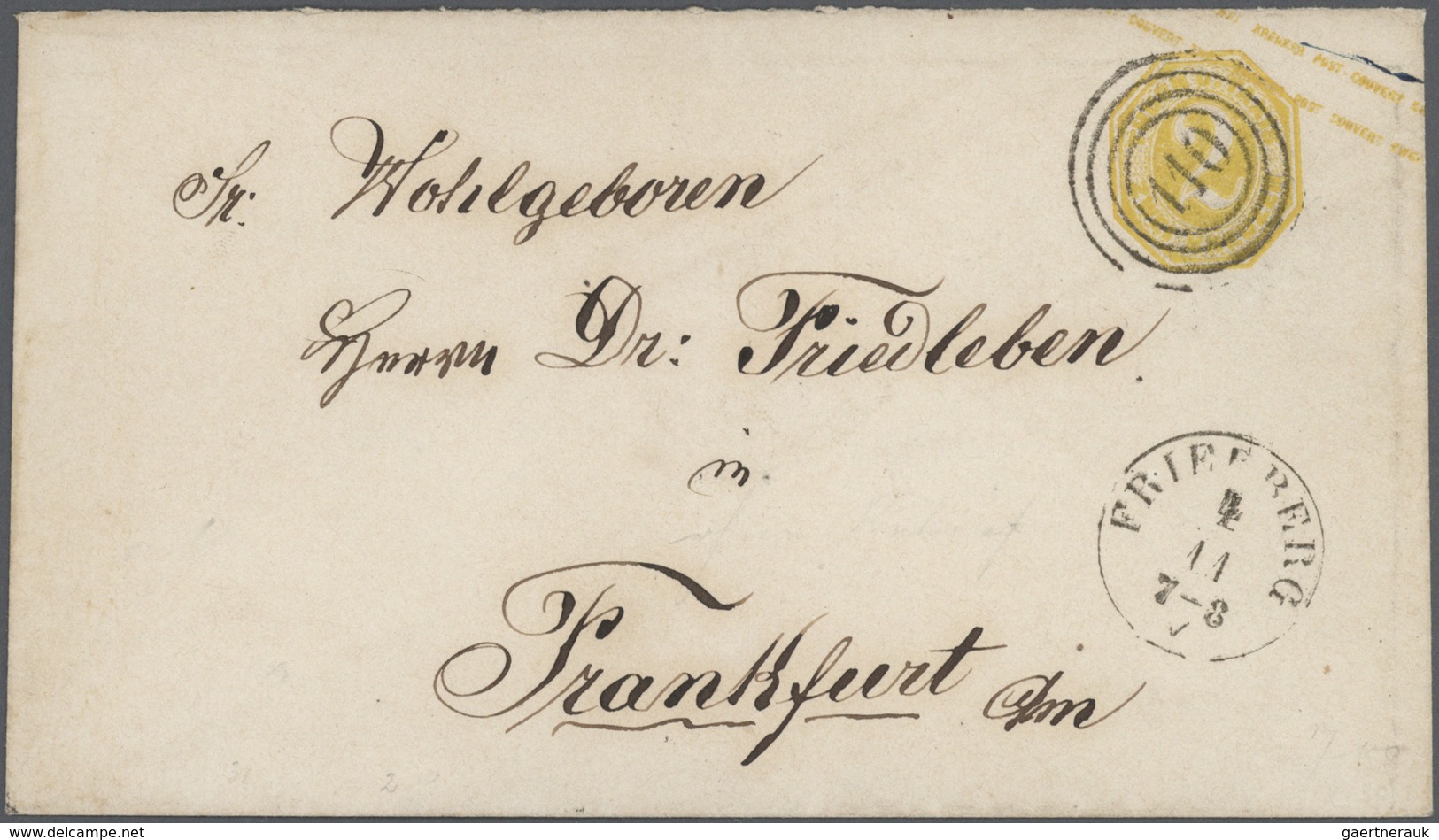 31315 Thurn & Taxis - Marken Und Briefe: 1822/1877, Lot Von Elf Belegen Von Vorphila Bis Nachverwendungen, - Sonstige & Ohne Zuordnung