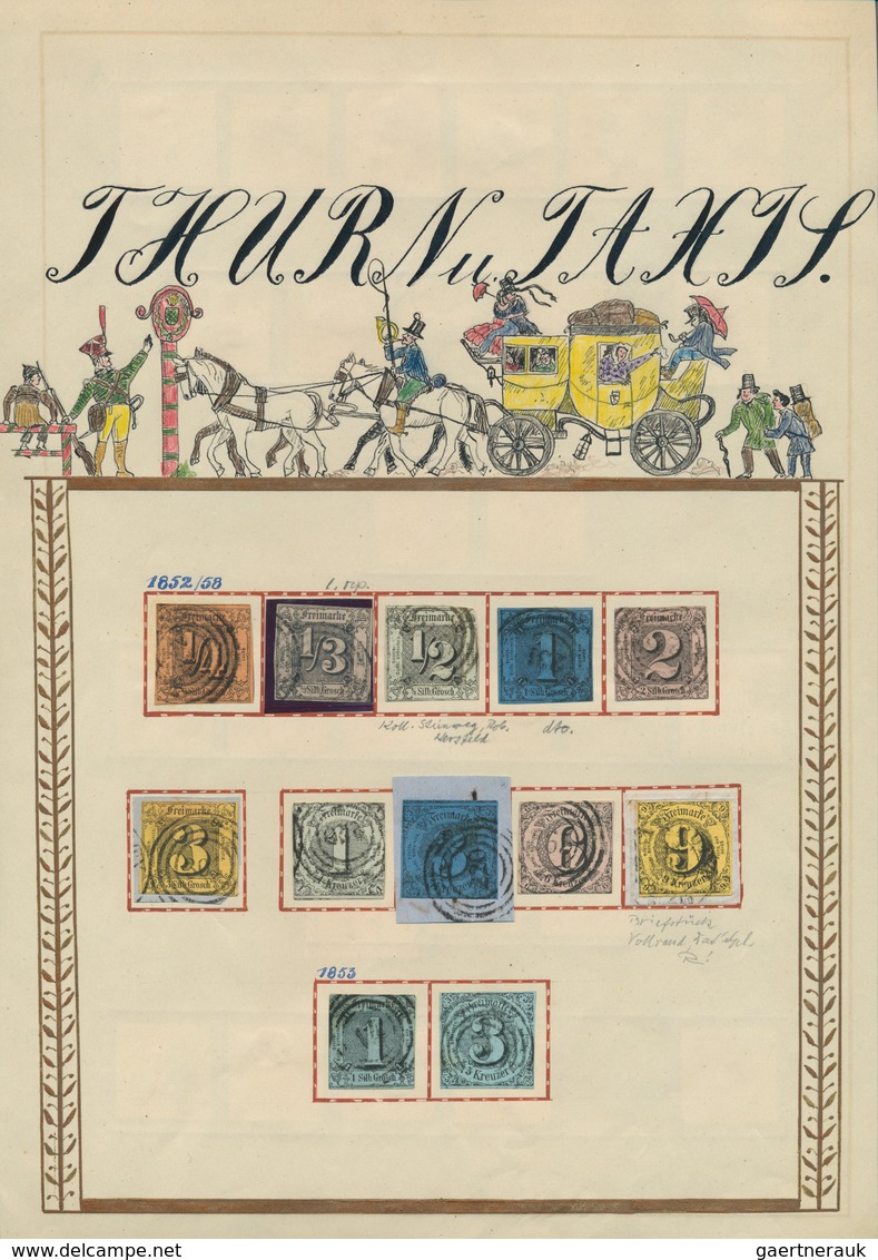 31319 Thurn & Taxis - Marken Und Briefe: 1852/1867, Urige Und Gehaltvolle Sammlung Auf Selbstgestalteten A - Sonstige & Ohne Zuordnung