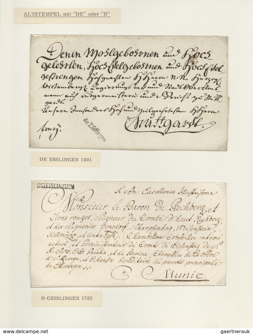 31328 Württemberg - Vorphilatelie: Ab 1738, Wertvolle Sammlung WÜRTTEMBERG Alt- Und Vorphilabriefe Sowie W - Préphilatélie