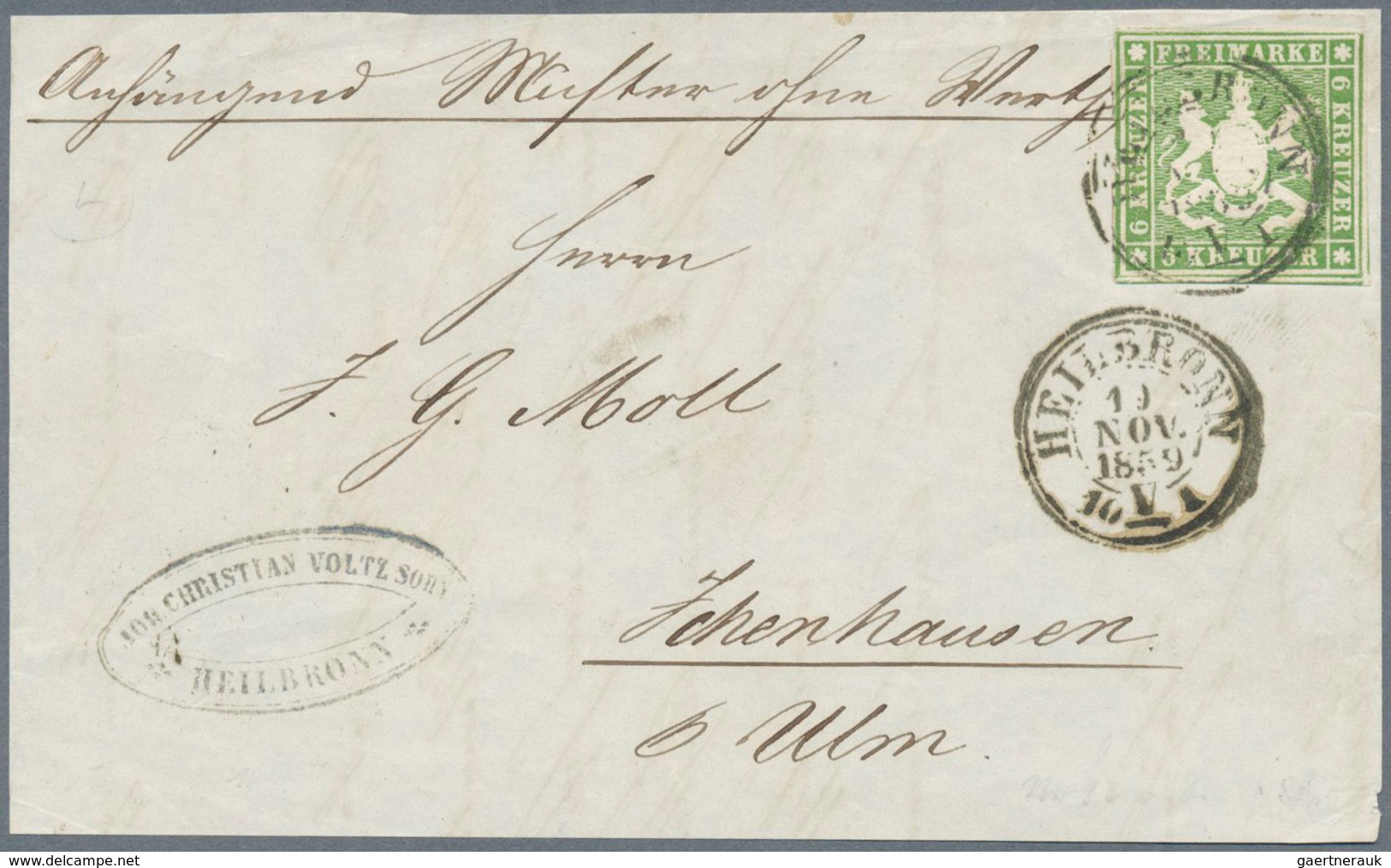 31330 Württemberg - Marken Und Briefe: 1784/1920 (ca.), Schöner Posten Von Ca. 30 Ehemaligen Auktions-Einz - Sonstige & Ohne Zuordnung