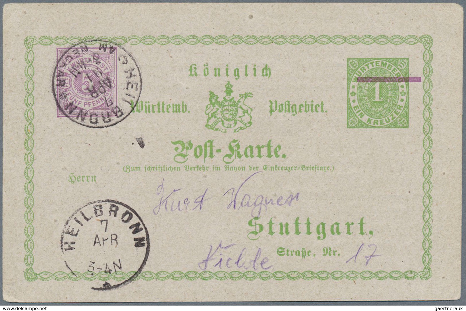 31330 Württemberg - Marken Und Briefe: 1784/1920 (ca.), Schöner Posten Von Ca. 30 Ehemaligen Auktions-Einz - Andere & Zonder Classificatie