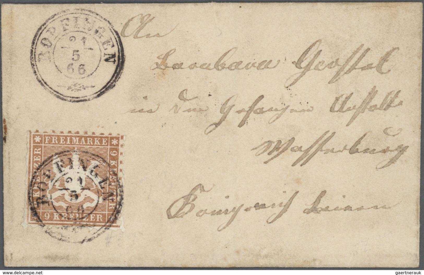 31332 Württemberg - Marken und Briefe: 1850/1874, interessante Sammlung von ca. 400 Belegen der Kreuzerzei