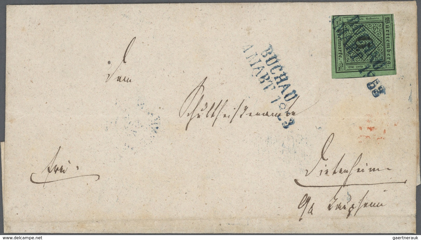 31332 Württemberg - Marken und Briefe: 1850/1874, interessante Sammlung von ca. 400 Belegen der Kreuzerzei