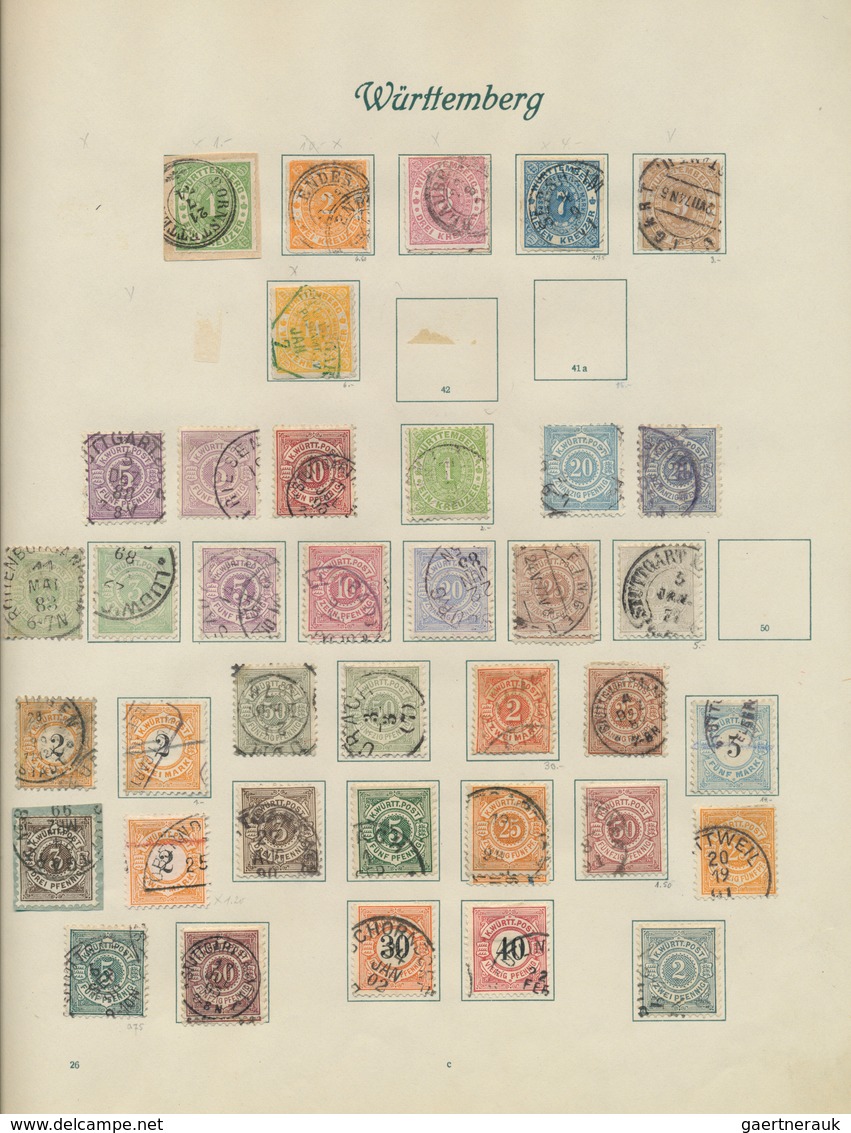 31334 Württemberg - Marken Und Briefe: 1851/1923, Gestempelte Sammlung Auf Borek-Blättern, Teils Unterschi - Andere & Zonder Classificatie
