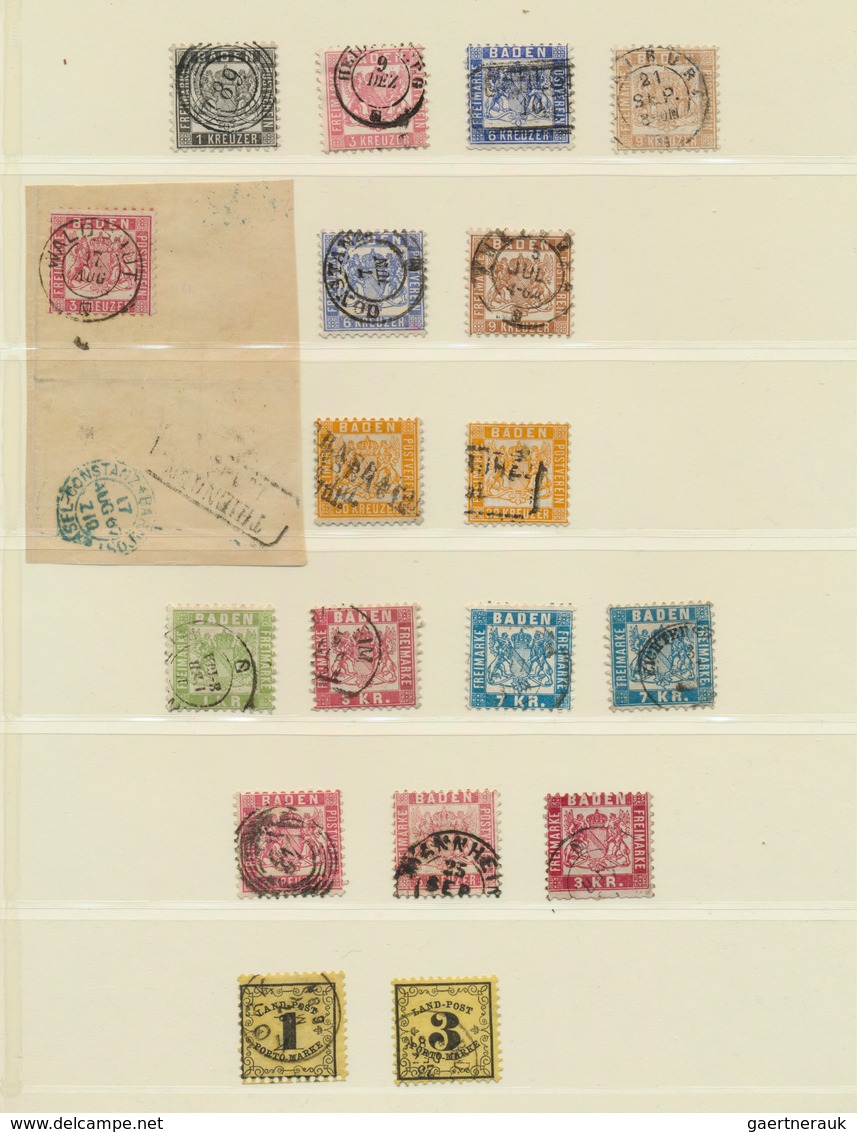 31339 Württemberg - Marken Und Briefe: 1851/1920, Mit Baden, Gestempelte Grundstocksammlung, Die Sogar Ein - Sonstige & Ohne Zuordnung