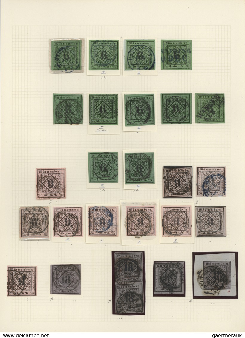 31340 Württemberg - Marken Und Briefe: 1851/1920, Umfangreiche Und Saubere Gestempelte Sammlung, Alle Mark - Andere & Zonder Classificatie