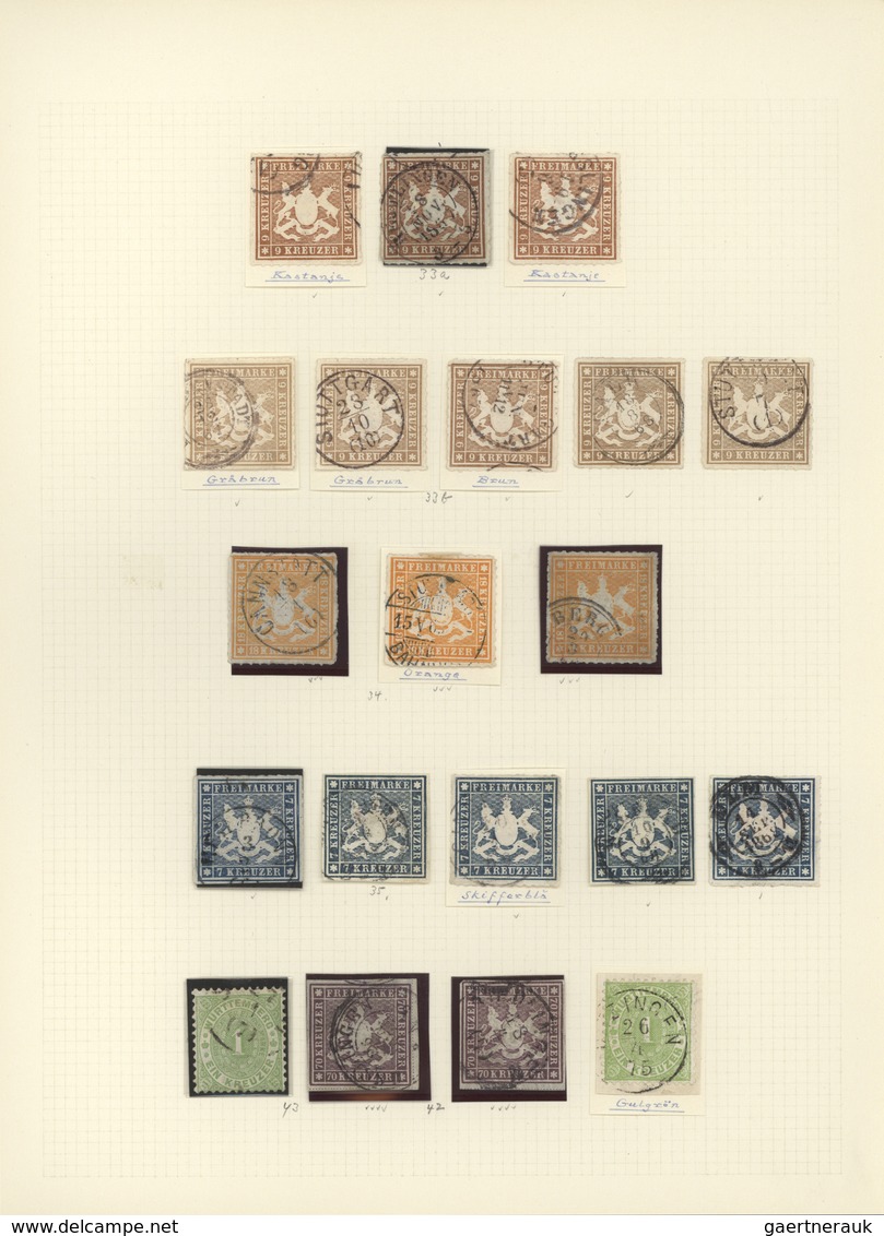 31340 Württemberg - Marken und Briefe: 1851/1920, Umfangreiche und saubere gestempelte Sammlung, alle Mark