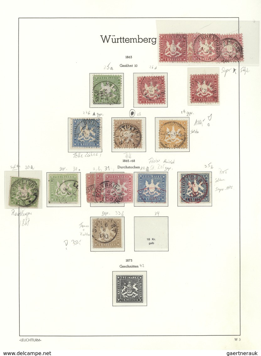 31342 Württemberg - Marken Und Briefe: 1851/1874, Meist Gestempelte Und Teils Auch Ungebrauchte Sammlung D - Sonstige & Ohne Zuordnung