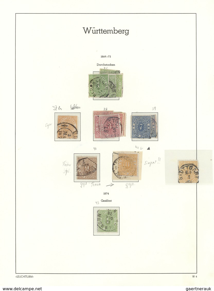 31342 Württemberg - Marken Und Briefe: 1851/1874, Meist Gestempelte Und Teils Auch Ungebrauchte Sammlung D - Sonstige & Ohne Zuordnung