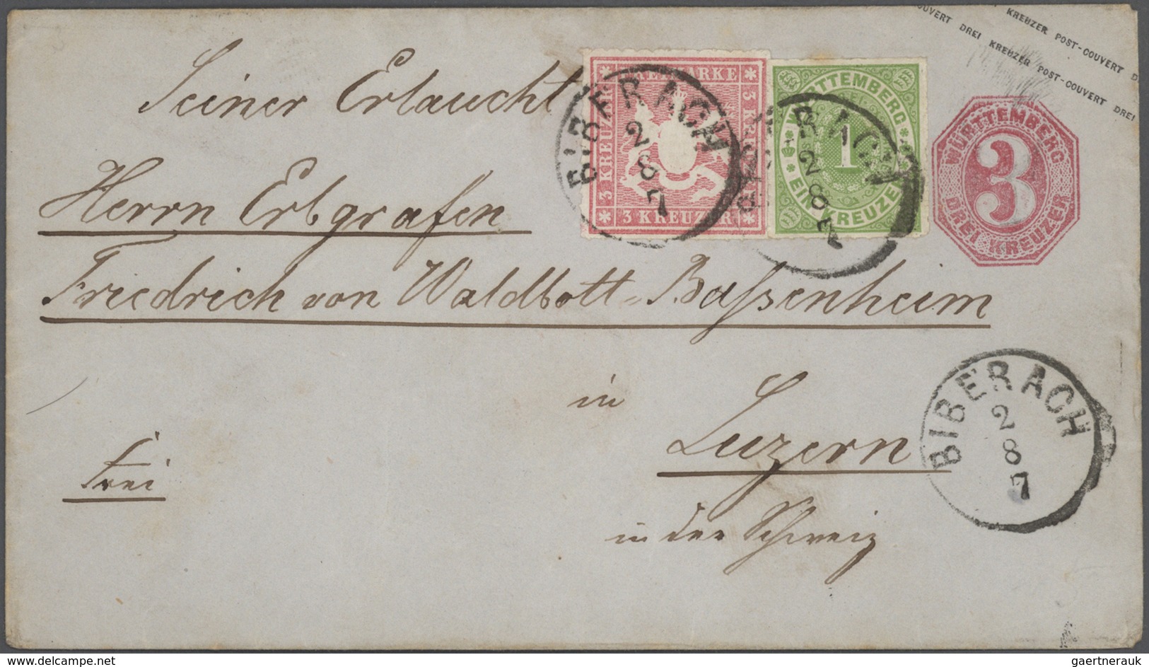 31346 Württemberg - Marken Und Briefe: 1851/75 (ca.), Tolle Briefe- Und Ganzsachensammlung Der Kreuzerzeit - Andere & Zonder Classificatie