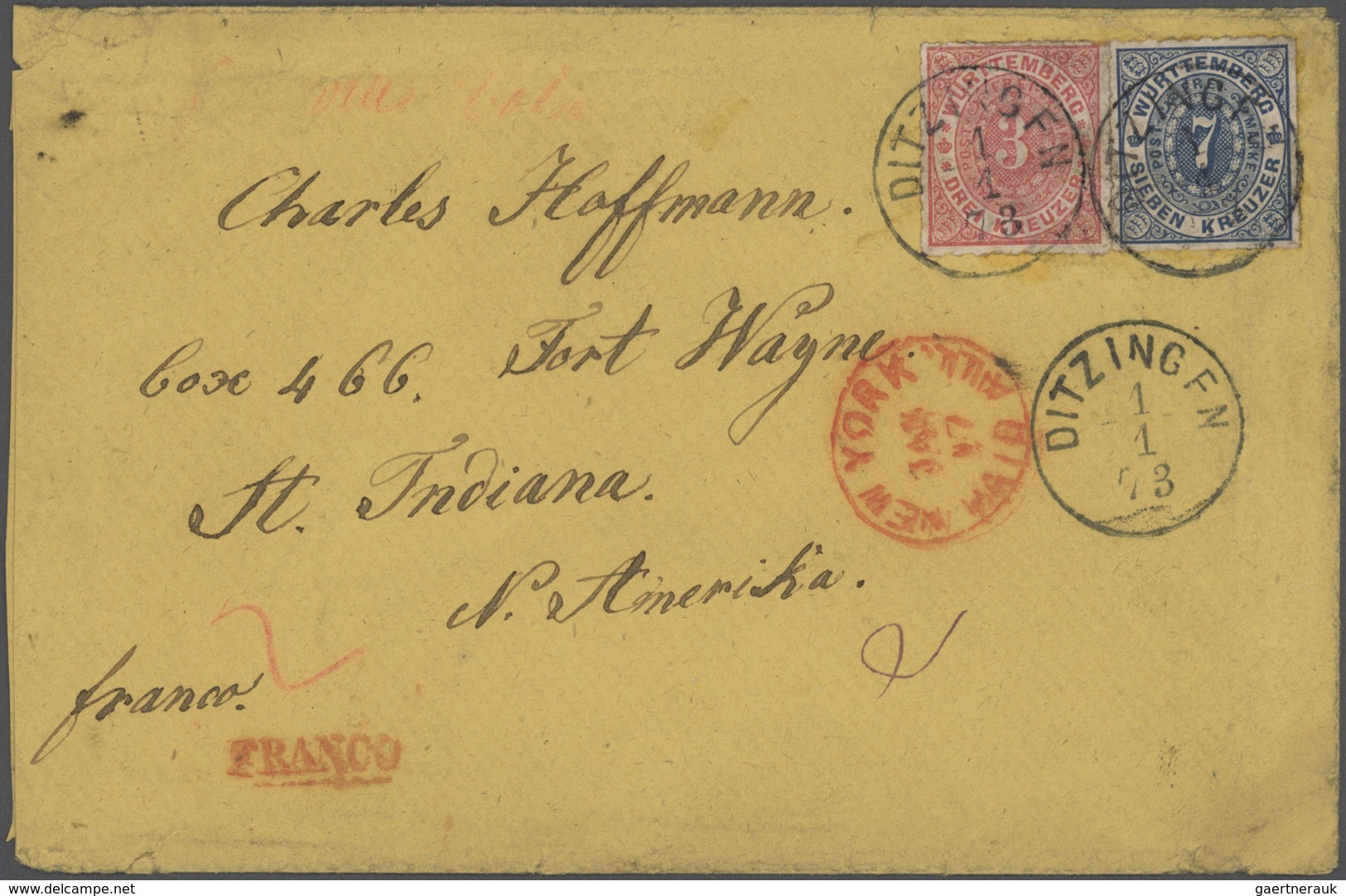 31346 Württemberg - Marken und Briefe: 1851/75 (ca.), Tolle Briefe- und Ganzsachensammlung der Kreuzerzeit