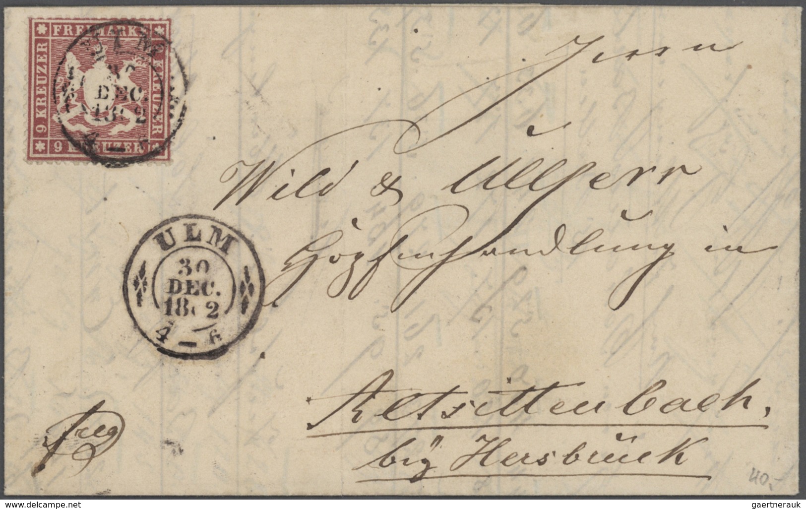 31346 Württemberg - Marken und Briefe: 1851/75 (ca.), Tolle Briefe- und Ganzsachensammlung der Kreuzerzeit