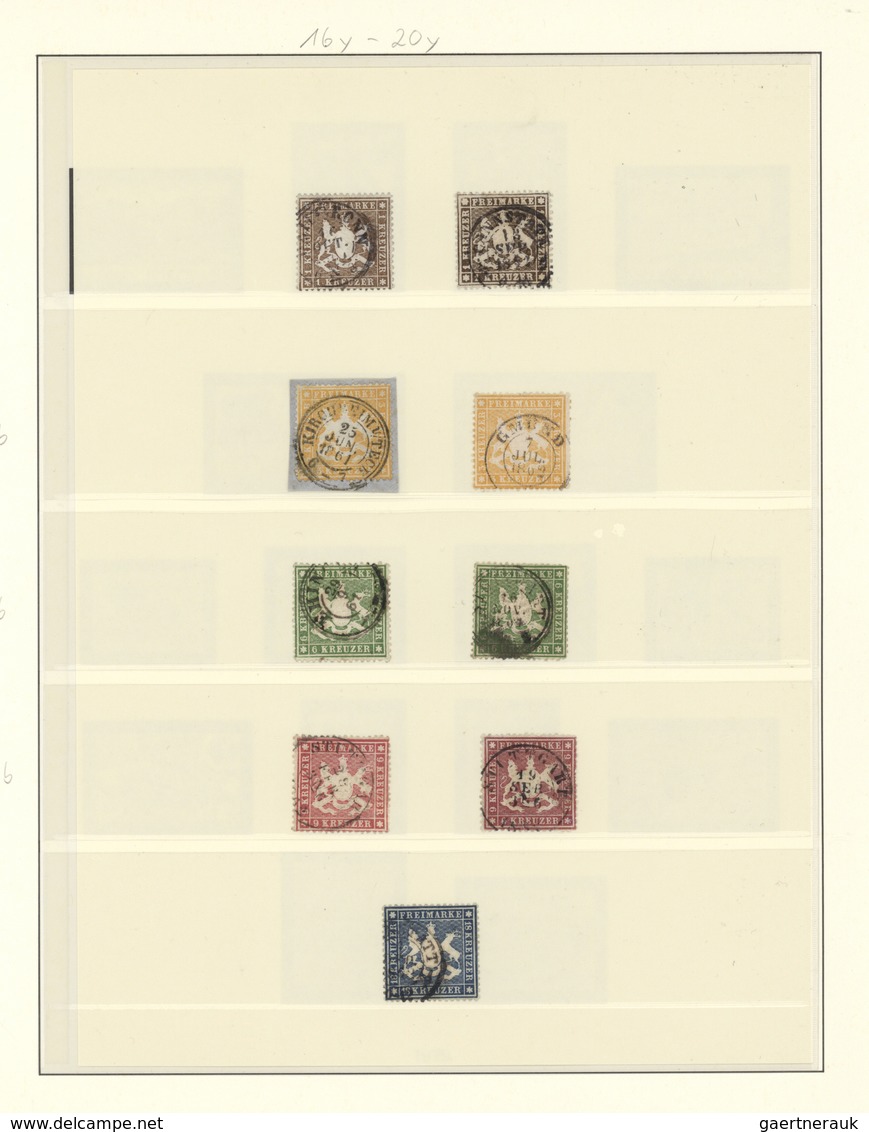 31347 Württemberg - Marken Und Briefe: 1851/75, Saubere Spezialsammlung Der Kreuzerzeit Mit Vielen Farben/ - Sonstige & Ohne Zuordnung