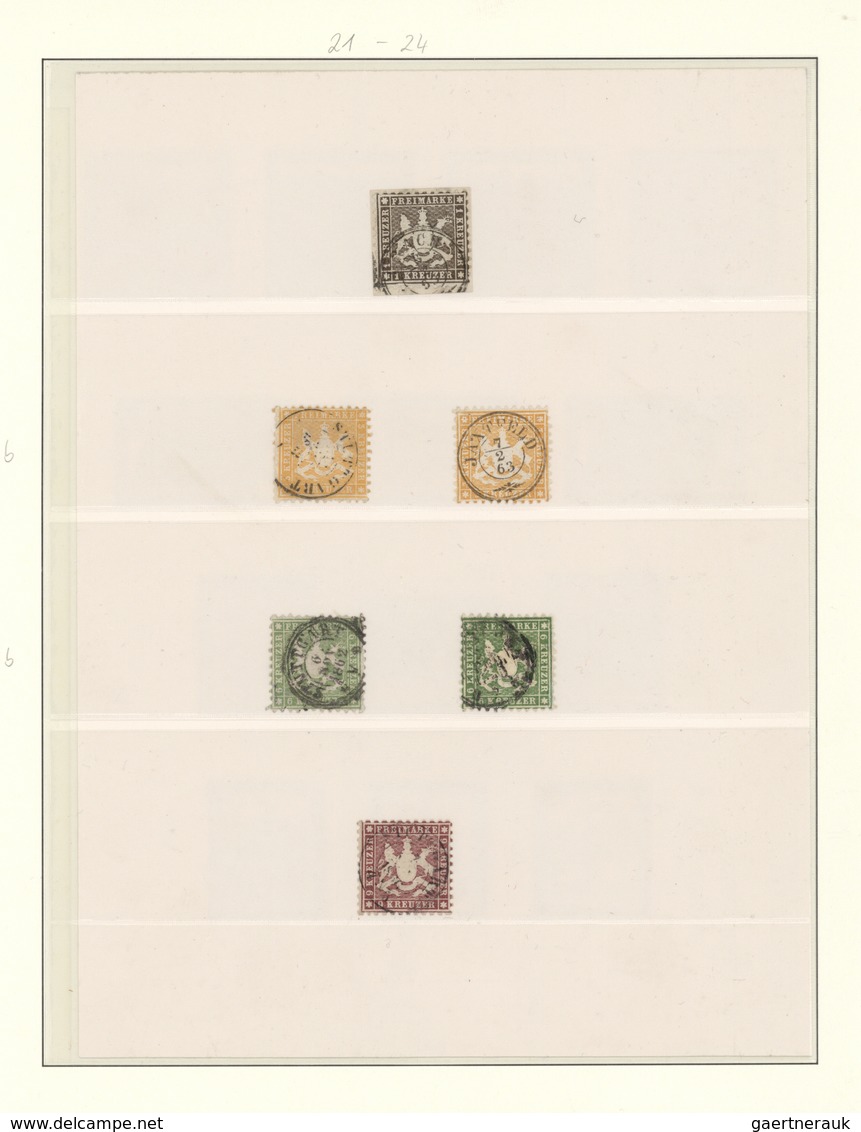 31347 Württemberg - Marken Und Briefe: 1851/75, Saubere Spezialsammlung Der Kreuzerzeit Mit Vielen Farben/ - Andere & Zonder Classificatie