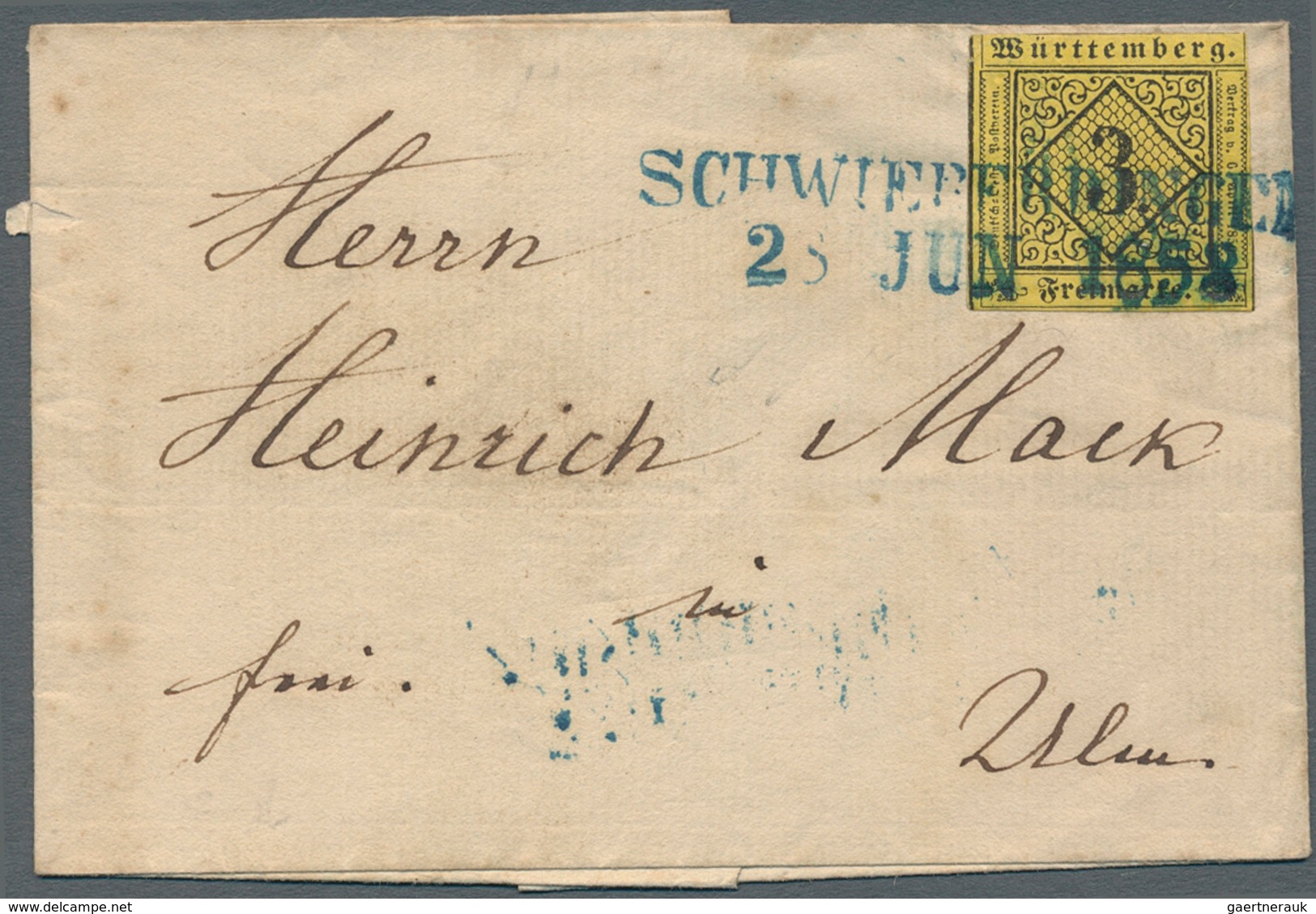 31348 Württemberg - Marken und Briefe: 1853/1920, Partie von ca. 120 Briefen, Karten und Ganzsachen, zusät