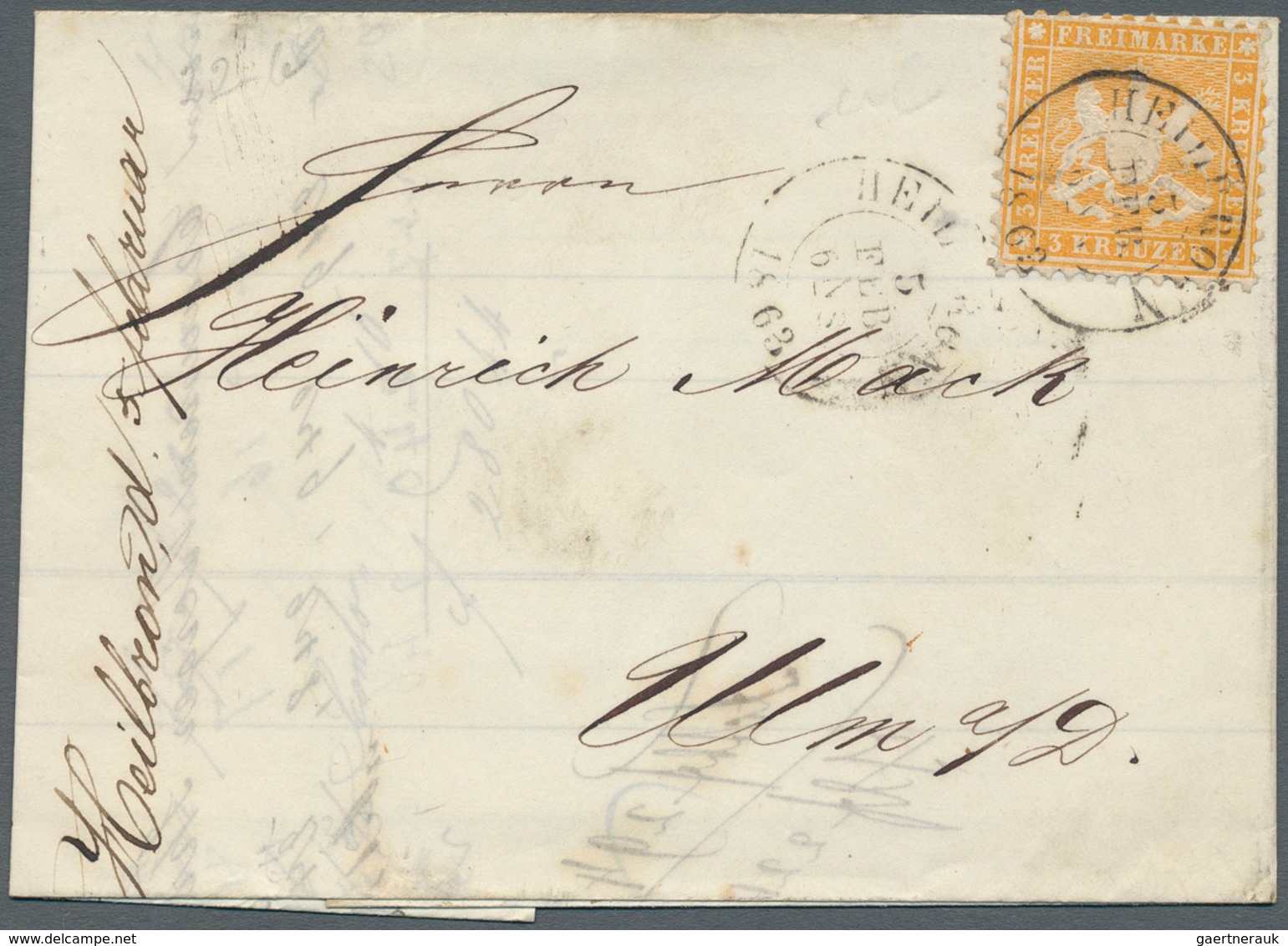 31348 Württemberg - Marken und Briefe: 1853/1920, Partie von ca. 120 Briefen, Karten und Ganzsachen, zusät