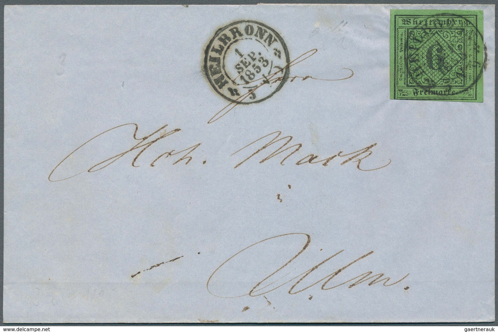 31348 Württemberg - Marken und Briefe: 1853/1920, Partie von ca. 120 Briefen, Karten und Ganzsachen, zusät