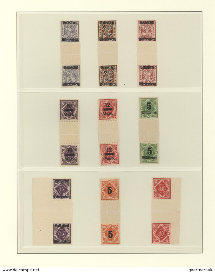 31349 Württemberg - Marken und Briefe: 1857/1920, gut ausgebaute ungebrauchte bzw. postfrische Sammlung, d