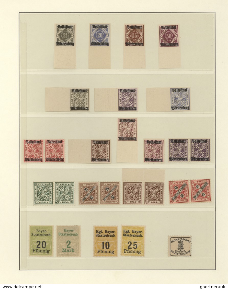 31349 Württemberg - Marken und Briefe: 1857/1920, gut ausgebaute ungebrauchte bzw. postfrische Sammlung, d