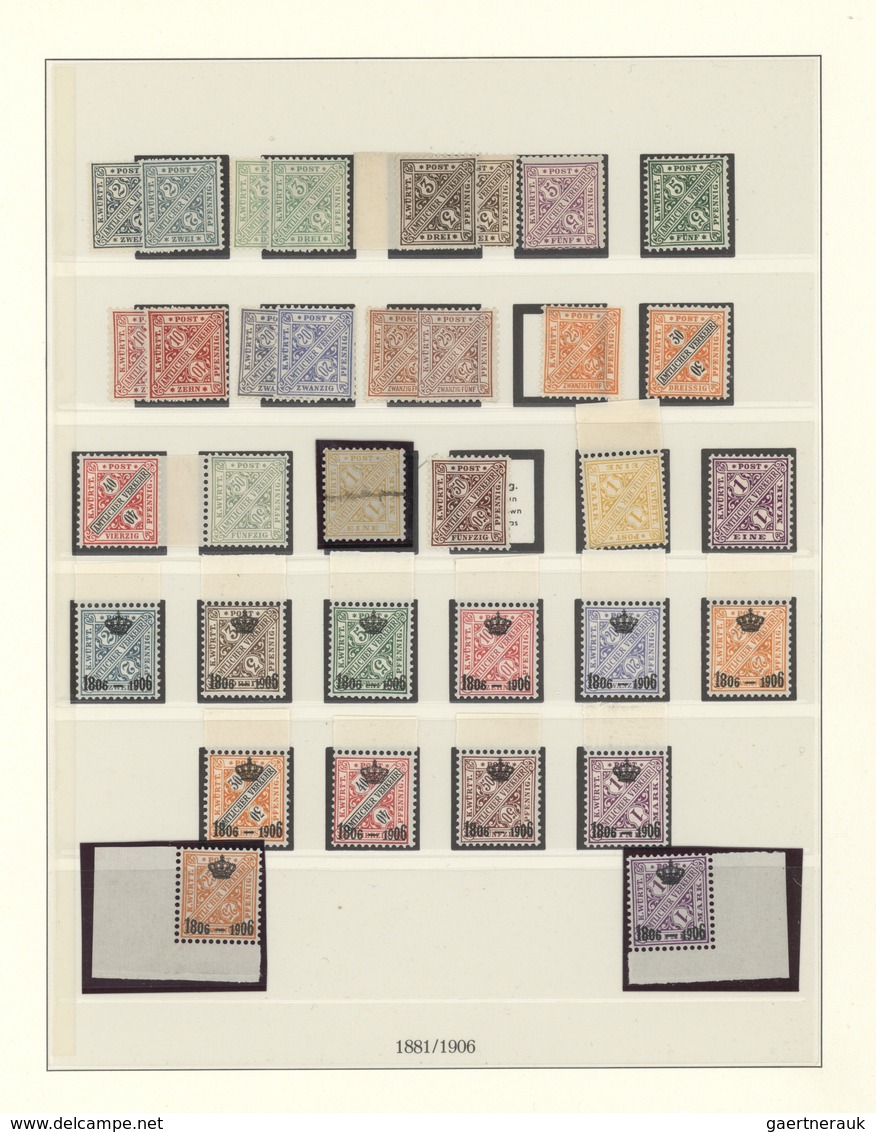 31355 Württemberg - Marken Und Briefe: 1875/1923, Saubere Spezialsammlung Der Pfennigzeit Gestempelt Und P - Andere & Zonder Classificatie